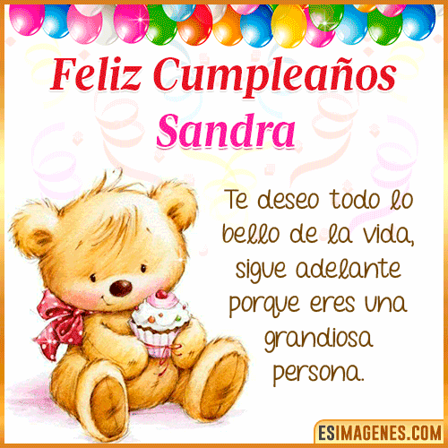 Gif de Feliz Cumpleaños  Sandra