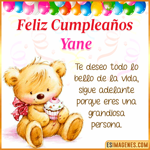 Gif de Feliz Cumpleaños  Yane