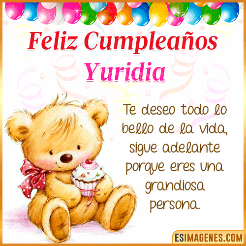 Gif de Feliz Cumpleaños  Yuridia