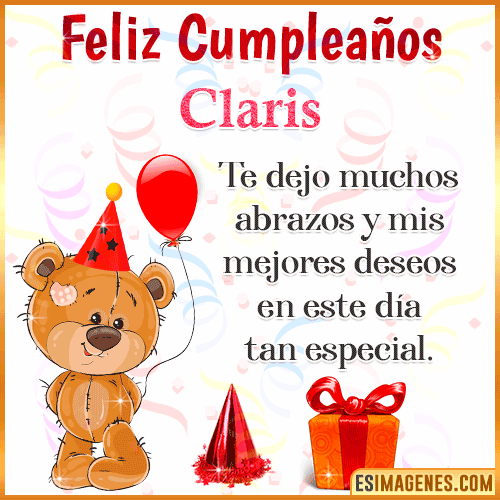Gif de osito tierno para cumpleaños  Claris