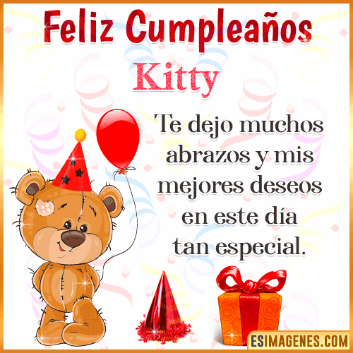 Gif de osito tierno para cumpleaños  Kitty
