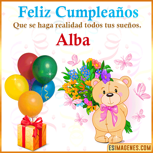 Gif de regalos de cumpleaños para  Alba