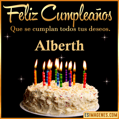 Gif de torta de cumpleaños para  Alberth