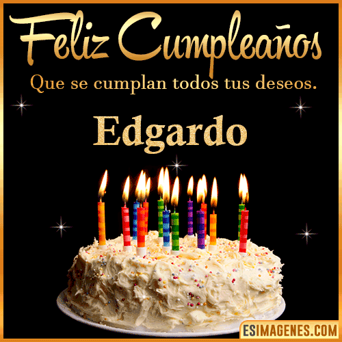 Gif de torta de cumpleaños para  Edgardo