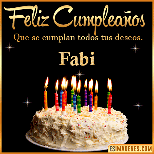 Gif de torta de cumpleaños para  Fabi