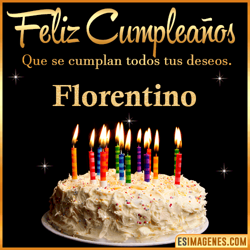 Gif de torta de cumpleaños para  Florentino