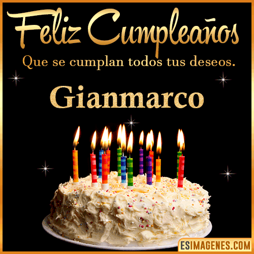 Gif de torta de cumpleaños para  Gianmarco