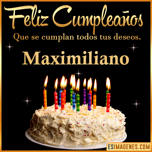 Gif de torta de cumpleaños para  Maximiliano