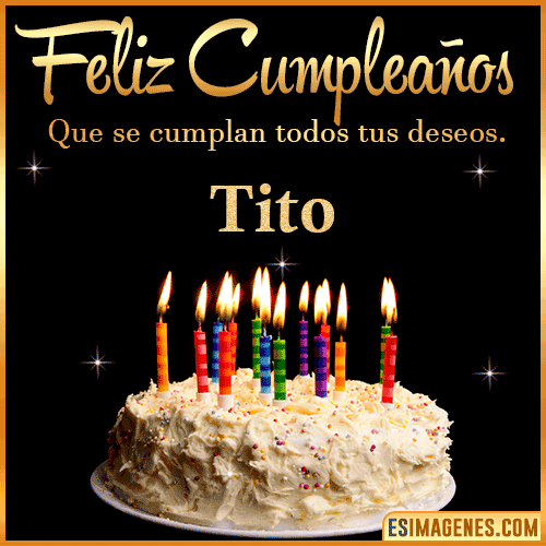 Gif de torta de cumpleaños para  Tito