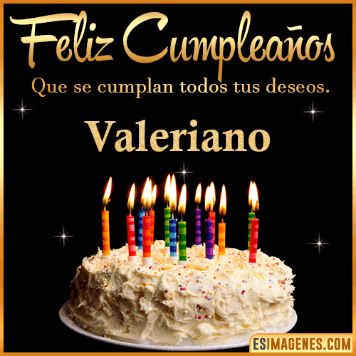 Gif de torta de cumpleaños para  Valeriano