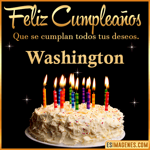 Gif de torta de cumpleaños para  Washington