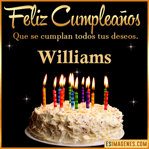 Gif de torta de cumpleaños para  Williams