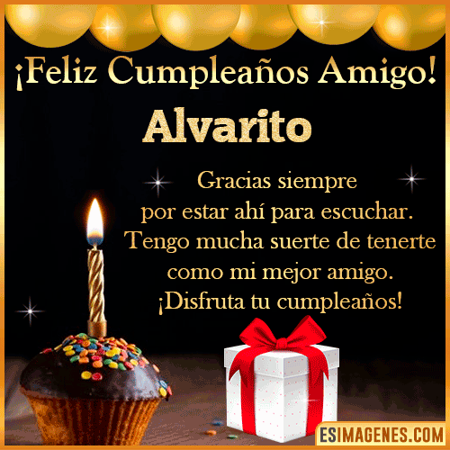 Gif feliz Cumpleaños Amigo  alvarito