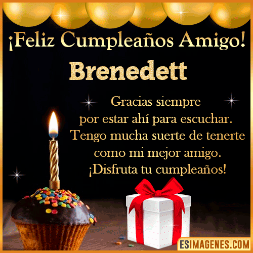 Gif feliz Cumpleaños Amigo  Brenedett