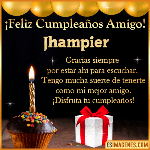 Gif feliz Cumpleaños Amigo  Jhampier