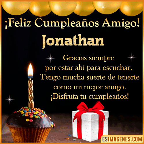 Gif feliz Cumpleaños Amigo  Jonathan