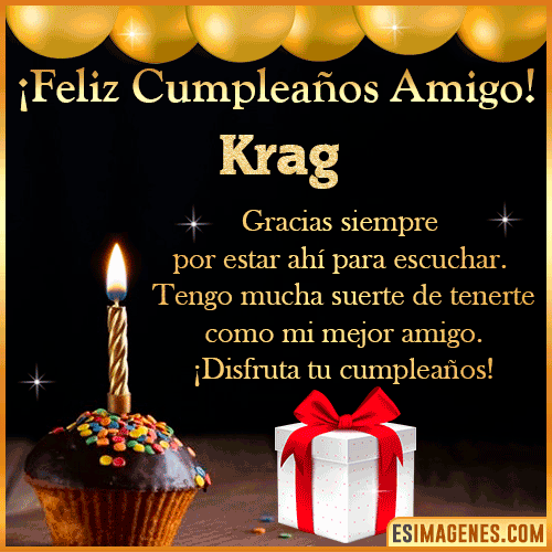 Gif feliz Cumpleaños Amigo  Krag