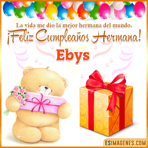 Gif de Feliz Cumpleaños hermana  Ebys
