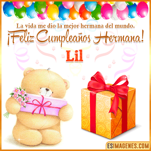 Gif de Feliz Cumpleaños hermana  Lil