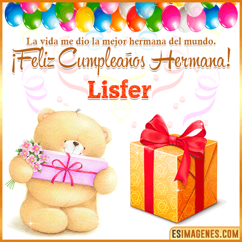 Gif de Feliz Cumpleaños hermana  Lisfer