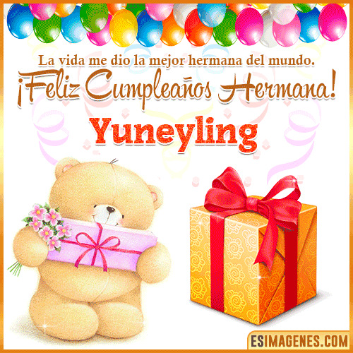 Gif de Feliz Cumpleaños hermana  Yuneyling