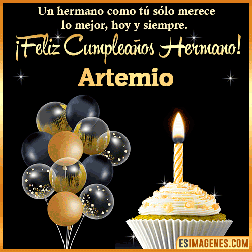 Gif feliz cumpleaños hermano  Artemio