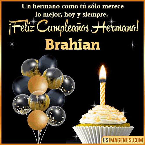 Gif feliz cumpleaños hermano  Brahian