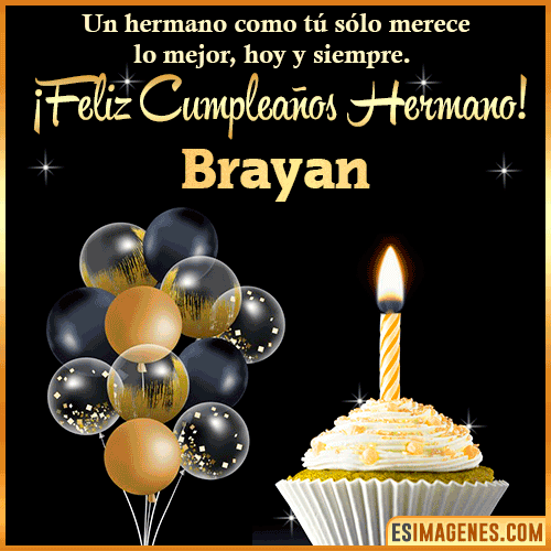 Gif feliz cumpleaños hermano  Brayan