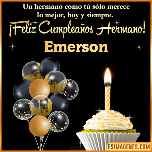 Gif feliz cumpleaños hermano  Emerson