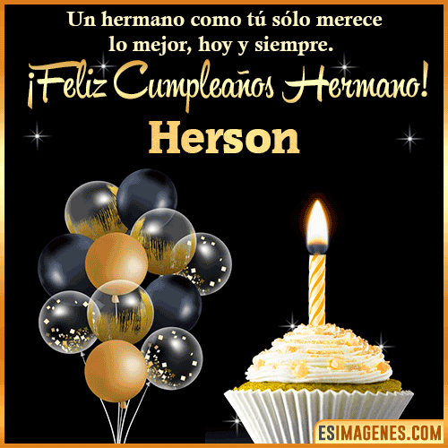 Gif feliz cumpleaños hermano  Herson