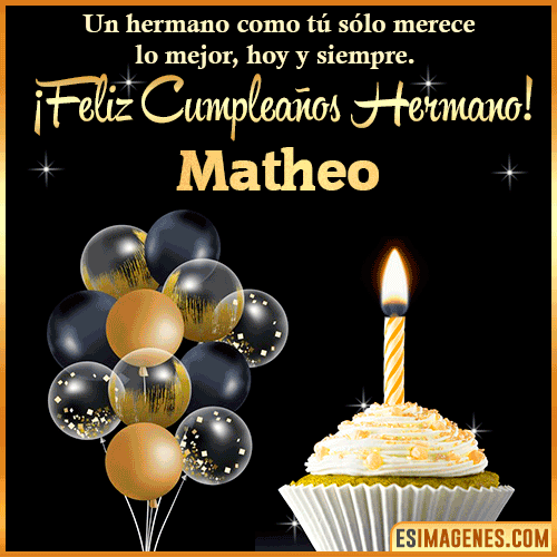 Gif feliz cumpleaños hermano  Matheo