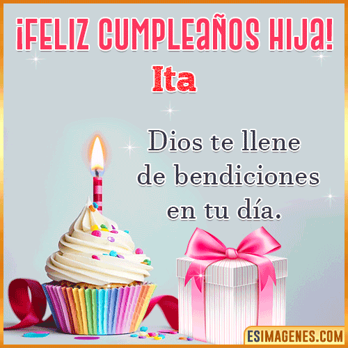Gif de feliz Cumpleaños Hija  Ita