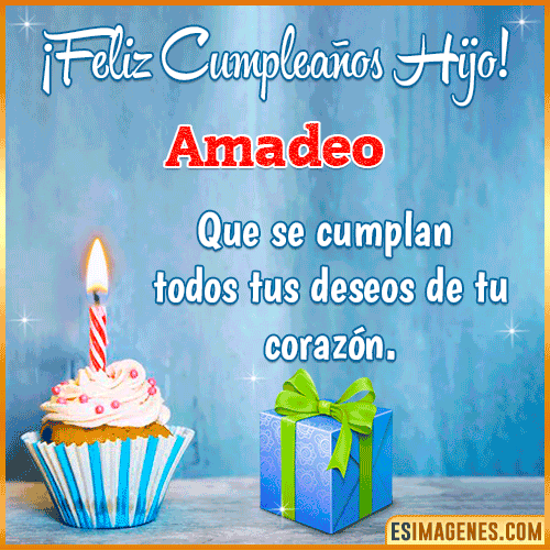 Gif Feliz Cumpleaños Hijo  Amadeo