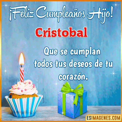 Gif Feliz Cumpleaños Hijo  Cristobal