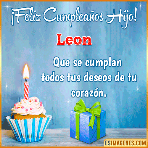 Gif Feliz Cumpleaños Hijo  Leon