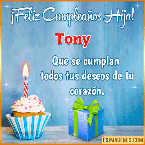 Gif Feliz Cumpleaños Hijo  Tony