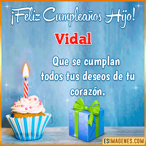 Gif Feliz Cumpleaños Hijo  Vidal