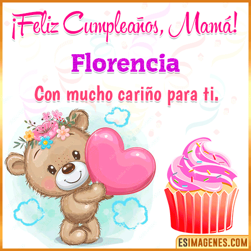 Gif de cumpleaños para mamá  Florencia