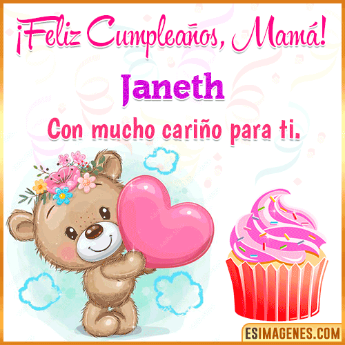 Gif de cumpleaños para mamá  Janeth