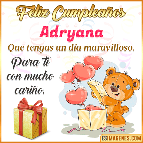 Gif para desear feliz cumpleaños  Adryana