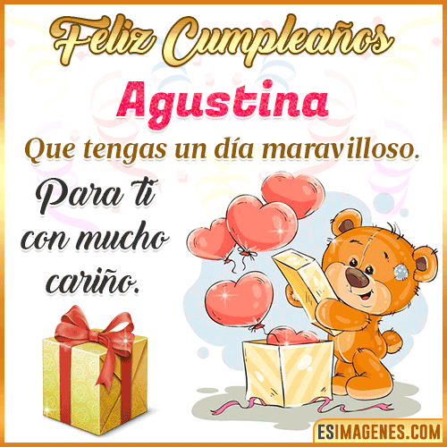 Gif para desear feliz cumpleaños  Agustina