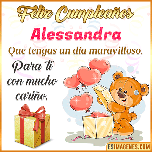 Gif para desear feliz cumpleaños  Alessandra