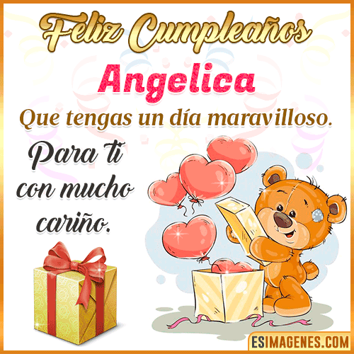 Gif para desear feliz cumpleaños  Angelica