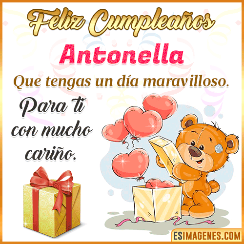 Gif para desear feliz cumpleaños  Antonella