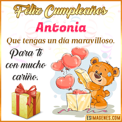 Gif para desear feliz cumpleaños  Antonia