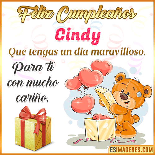 Gif para desear feliz cumpleaños  Cindy