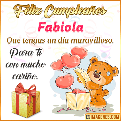 Gif para desear feliz cumpleaños  Fabiola