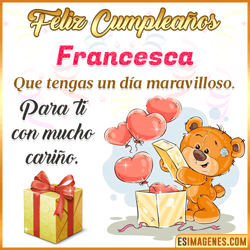 Gif para desear feliz cumpleaños  Francesca