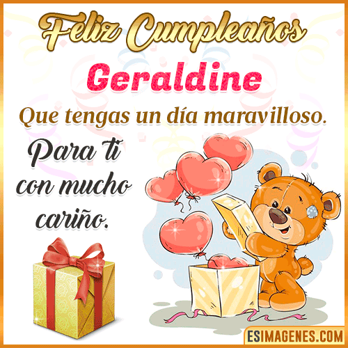 Gif para desear feliz cumpleaños  Geraldine