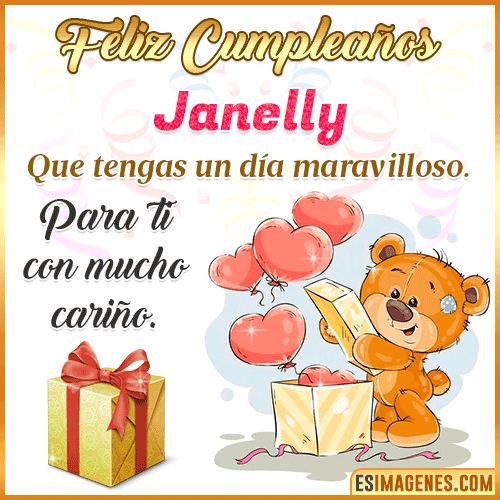 Gif para desear feliz cumpleaños  Janelly